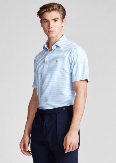 Polos Polo Ralph Lauren Hombre Azules / Blancos - Classic Fit Soft Cotton - GCAIP7846